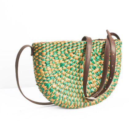 Handwoven Tote Bag (Green & Natural)