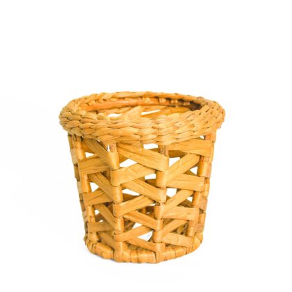 Handwoven Open-Top Round Basket - Water Hyacinth