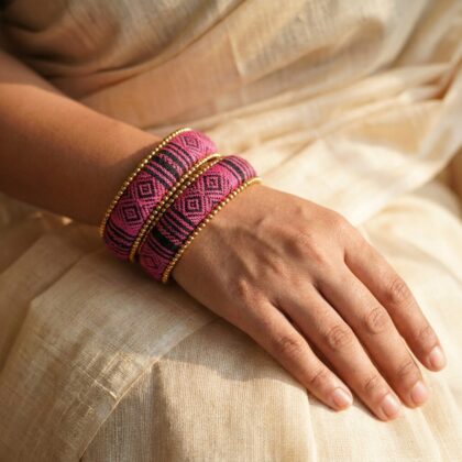 Rabha Weave Thread Wrapped Bangles (Set of 2)